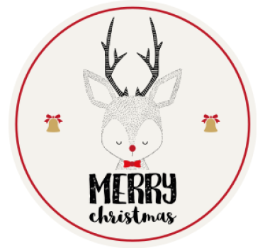 Dessous de verre noël renne avec cloches - TenStickers