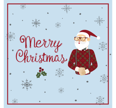 Dessous de verre noël père noël avec flocons - TenStickers