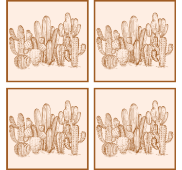 Dessous de verre illustration de variétés de cactus - TenStickers