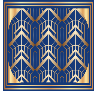 Dessous de verre moderne motif géométrique bleu et or - TenStickers