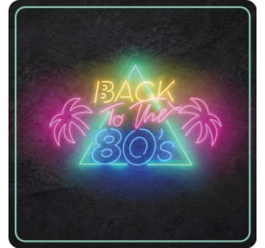 Dessous de verre vintage néon rétro des années 80 - TenStickers