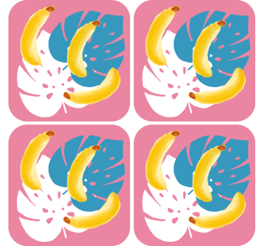 Dessous de verre geek arrangement de bananes vives - TenStickers