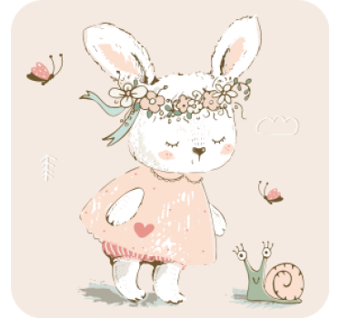 Dessous de verre geek personnage de lapin fantaisiste - TenStickers