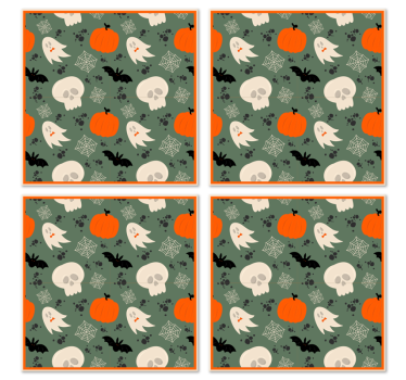 Dessous de verre d'halloween Citrouilles, fantômes. - TenStickers