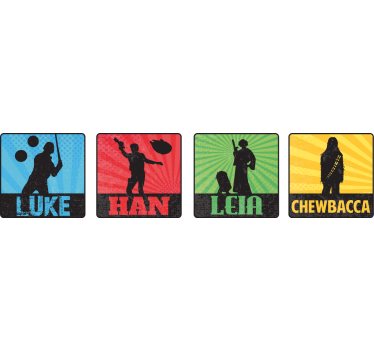 Dessous de verre geek silhouettes de personnages iconiques - TenStickers