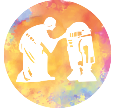 Dessous de verre geek silhouette d'interaction personnage - TenStickers