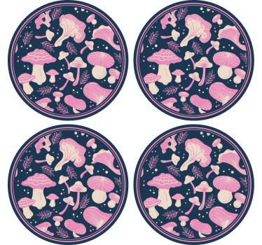 Dessous de verre geek motifs de champignons fantaisistes - TenStickers