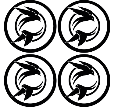 Dessous de verre geek Écusson d'oiseaux stylisés - TenStickers