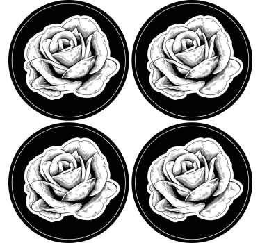 Dessous de verre rose noire complexe - TenStickers