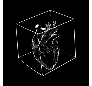 Dessous de verre geek cœur en cube 3d - TenStickers