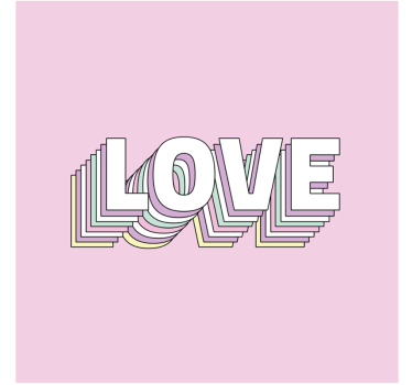 Dessous de verre citation typographie d'amour rose et blanc - TenStickers