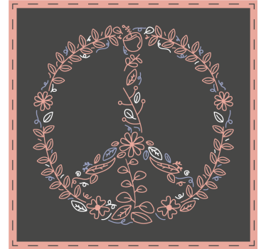 Dessous de verre geek Émblème floral de paix - TenStickers
