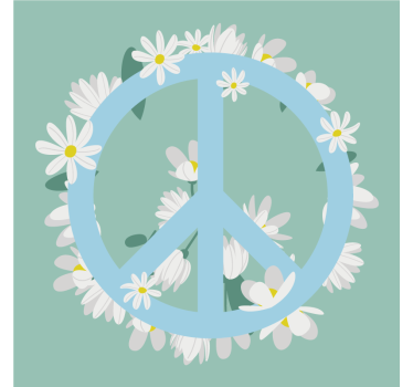 Dessous de verre citation symbole de paix et marguerites - TenStickers