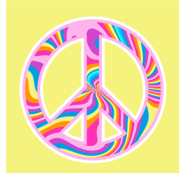 Dessous de verre geek Émblème de paix vibrant - TenStickers