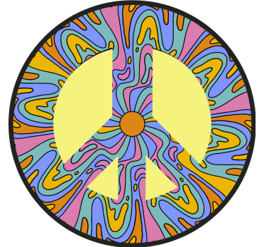 Dessous de verre geek symbole de paix vibrant - TenStickers