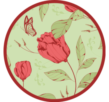 Dessous de verre moderne motif floral avec papillon - TenStickers