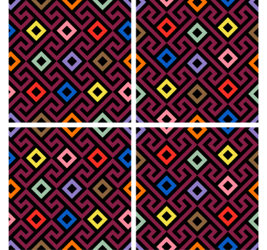 Dessous de verre motif géométrique coloré - TenStickers