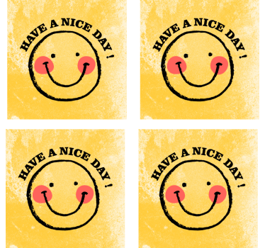 Dessous de verre citation smiley joyeux avec message - TenStickers