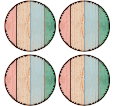 Dessous de verre planches en bois colorées - TenStickers