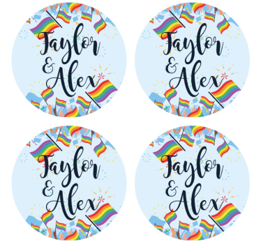 Dessous de verre bière fête des drapeaux arc-en-ciel - TenStickers