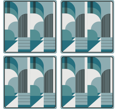 Dessous de verre moderne motifs d'arcs géométriques - TenStickers