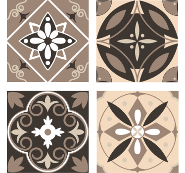 Dessous de verre ensemble de motifs floraux géométriques - TenStickers