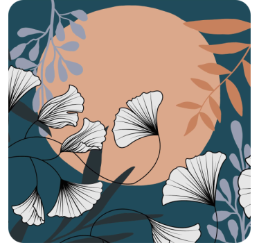 Dessous de verre moderne motif floral ginkgo - TenStickers