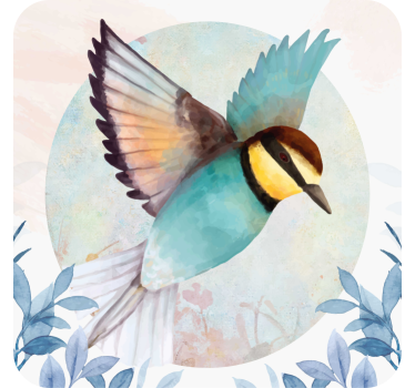 Dessous de verre geek oiseau volant coloré - TenStickers