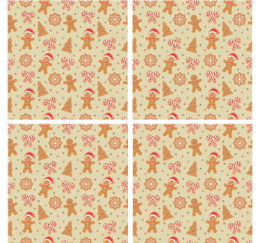 Dessous de verre noël motif pain d'épices festif - TenStickers