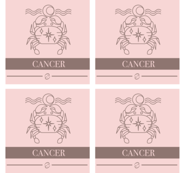 Dessous de verre personnalisable symbole du cancer - TenStickers