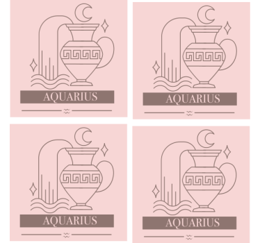 Dessous de verre citation symbole du verseau - TenStickers
