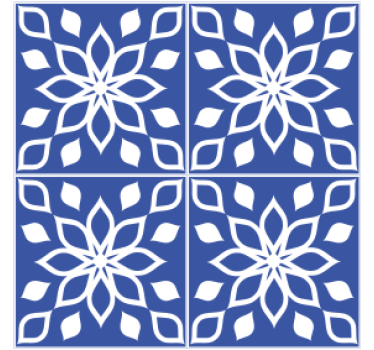 Dessous de verre carreaux floraux - TenStickers