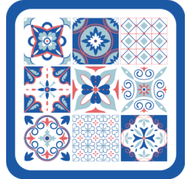 Dessous de verre carreaux motifs géométriques - TenStickers