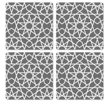 Dessous de verre forme carreaux Style arabe gris - TenStickers