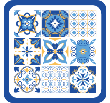 Dessous de verre motifs géométriques bleus - TenStickers