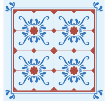 Dessous de verre carreaux motif floral décoratif - TenStickers