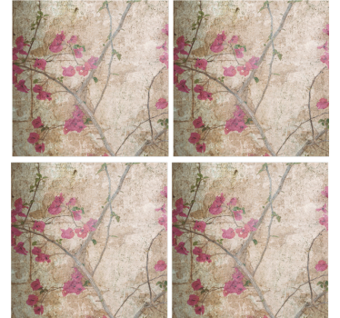 Dessous de verre motif floral texturé - TenStickers