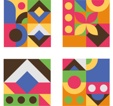 Dessous de verre formes géométriques colorées - TenStickers