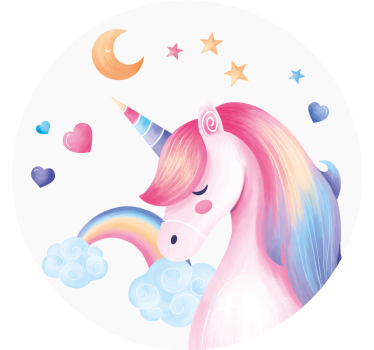 Dessous de verre geek illustration de licorne fantaisie - TenStickers