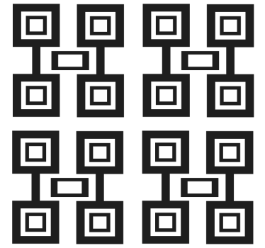 Dessous de verre motif carré noir - TenStickers