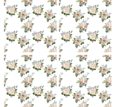 Dessous de verre motif floral sur fond blanc - TenStickers