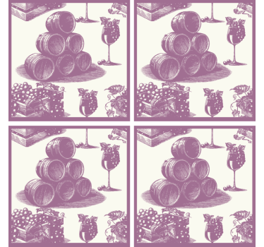 Dessous de verre bière fûts et verres à vin - TenStickers