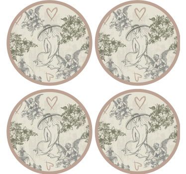 Dessous de verre vintage figures florales élégantes - TenStickers