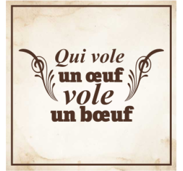 Sous verre carré expression française qui vole un œuf - TenStickers
