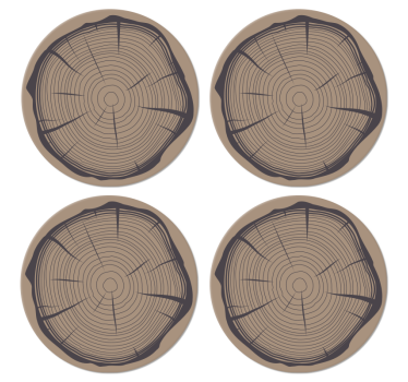 Dessous de verre vintage style rustique motif troncs d'arbres - TenStickers