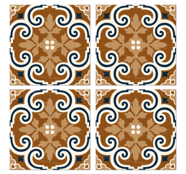 Dessous de verre carreaux style ciment brun - TenStickers