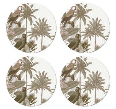 Sous-verre faune tropicale style vintage - TenStickers