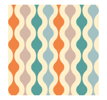 Dessous de verre vintage motif ondulé multicolore - TenStickers