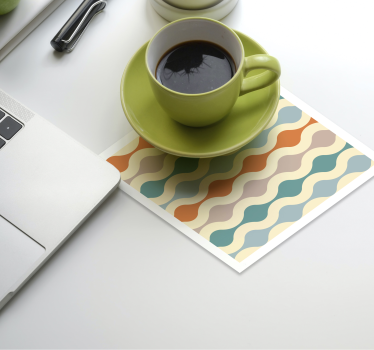 Dessous de verre vintage motif ondulé multicolore - TenStickers