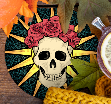 Crâne de femme avec des montagnes russes d'halloween - TenStickers
